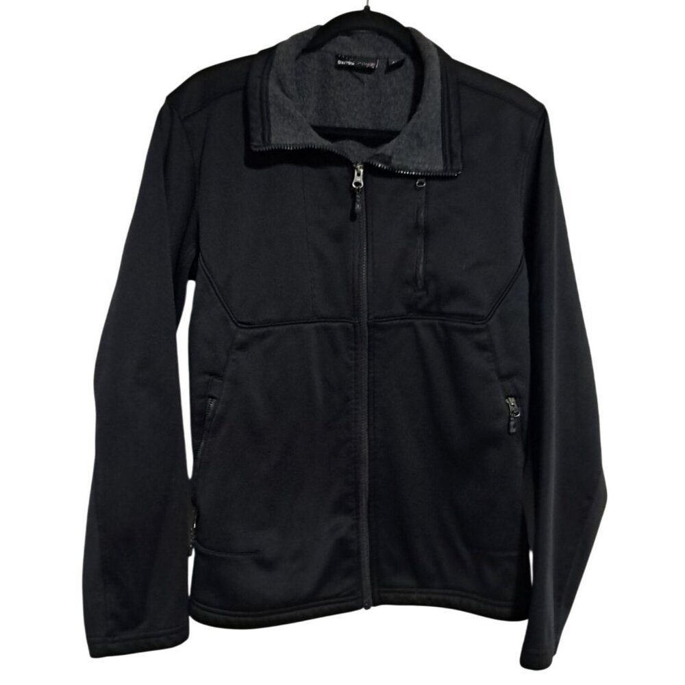 Swiss Tech Black Softshell Jacket S/CH 34-36 With Zipper Pockets & Fleece Lining